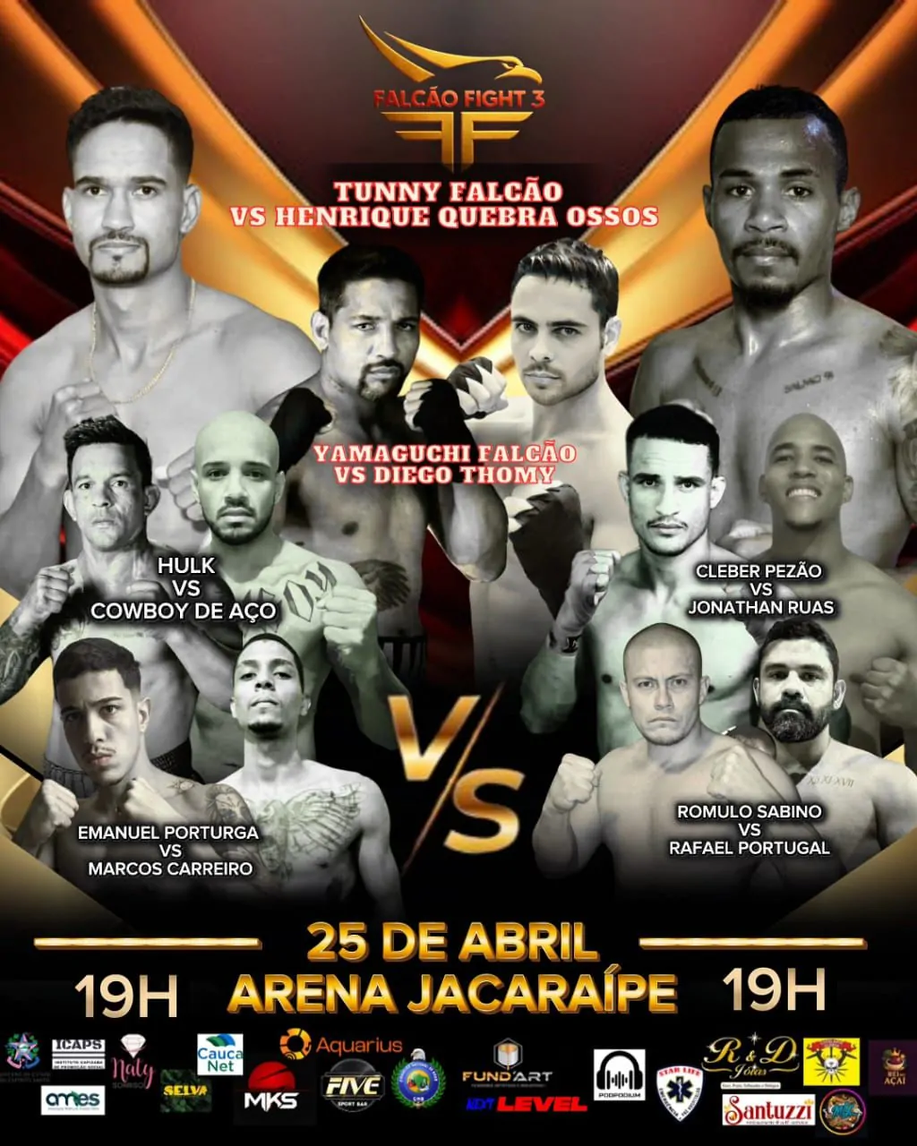 Pesagem oficial abre o Falcão Fight 3 nesta sexta-feira (24)